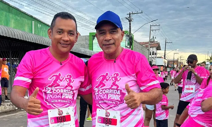 Ao lado de Everton, Itonir Tavares participa da 2ª Corrida Rosa Pink em Nova Ipixuna