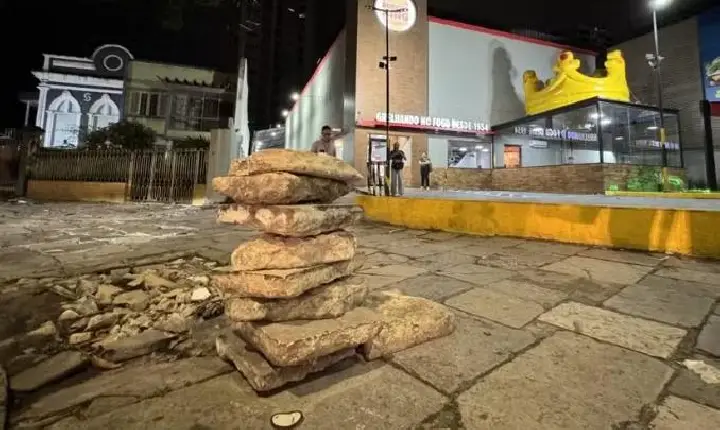 Burger King é multado por destruir calçada histórica na avenida Nazaré, em Belém