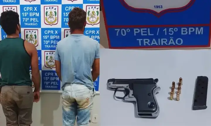 Dupla é presa com armas e munições ilegais em Trairão