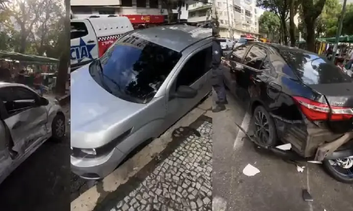 Motorista atinge cinco veículos estacionados em avenida de Belém