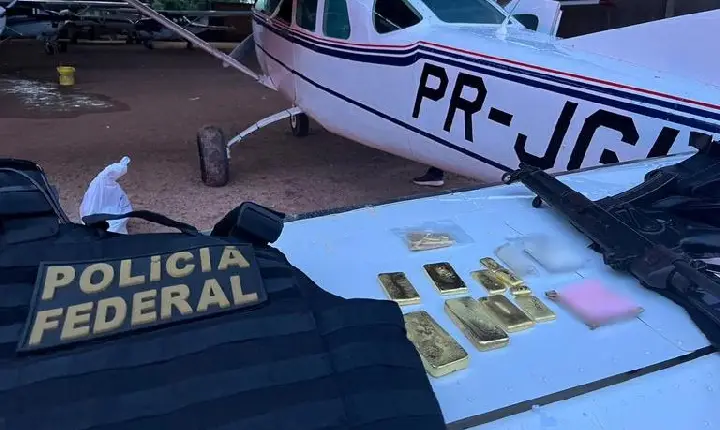 PF apreende ouro e aeronave ilegais em Itaituba