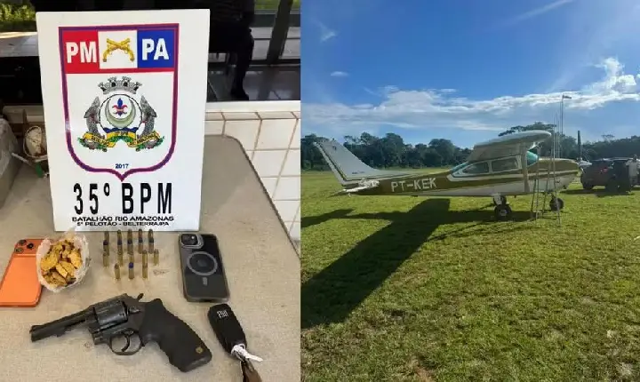 Polícia apreende avião com ouro e arma de fogo em aeródromo em Belterra