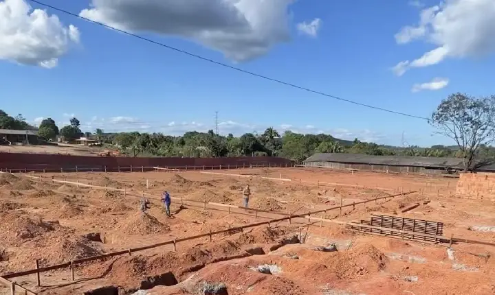 Prefeitura de Pacajá avança na construção de escola de tempo integral com 13 salas de aula