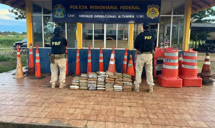 PRF apreende 100 kg de drogas na BR-230, em Altamira
