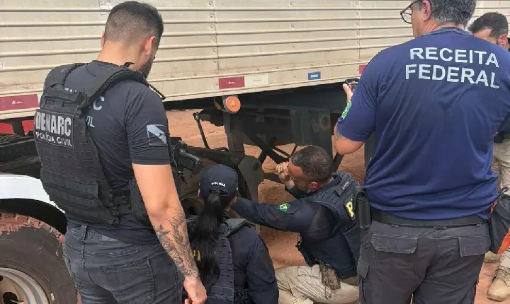 PRF apreende 260 kg de ‘super maconha’ escondidos em pneu de caminhão, em Belém