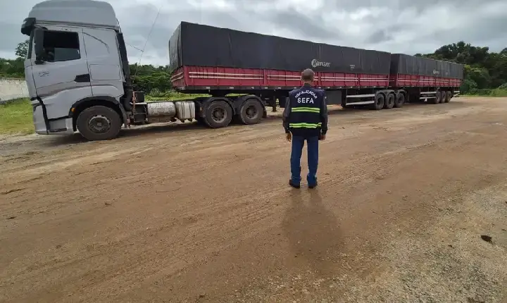 Sefa apreende carga de perfis metálicos que ia para Parauapebas em São Geraldo do Araguaia