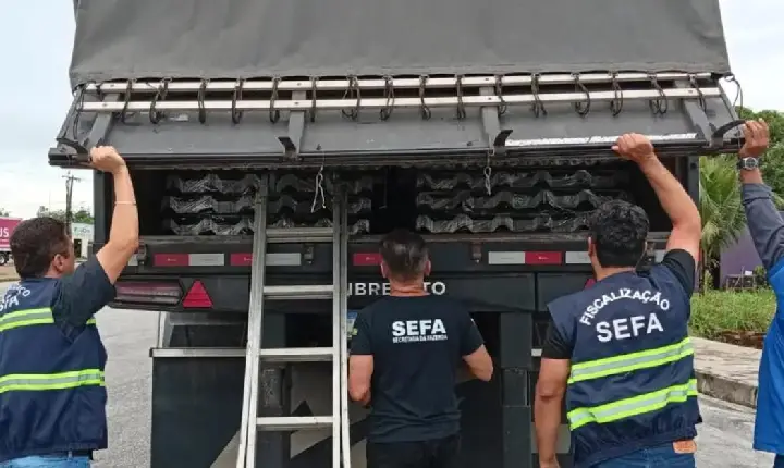 Sefa apreende produtos de borracha e telhas com destino a Parauapebas durante fiscalização