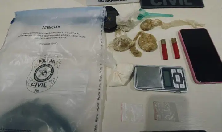 Suspeito é preso com arma e drogas após disparos em Conceição do Araguaia