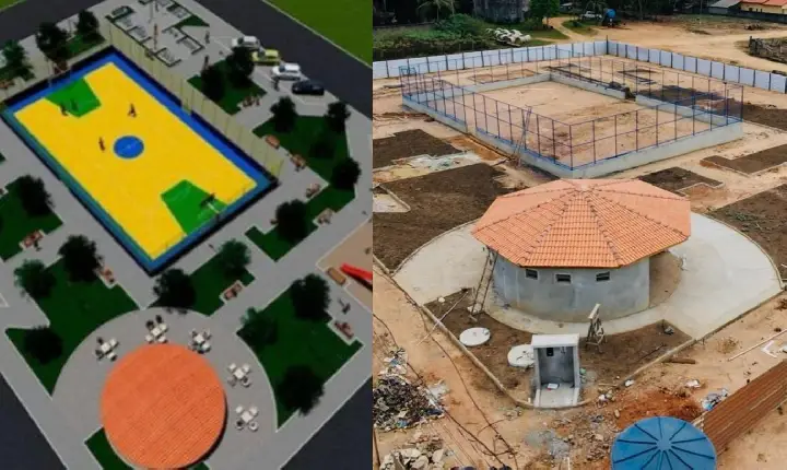 Tirando do papel: avançam as obras da Praça da Vitória da Conquista em Novo Repartimento