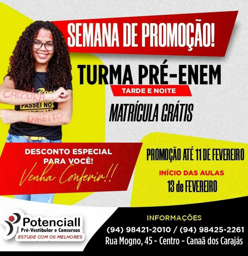 Potenciall Canaã tem matrículas abertas para turma pré-Enem