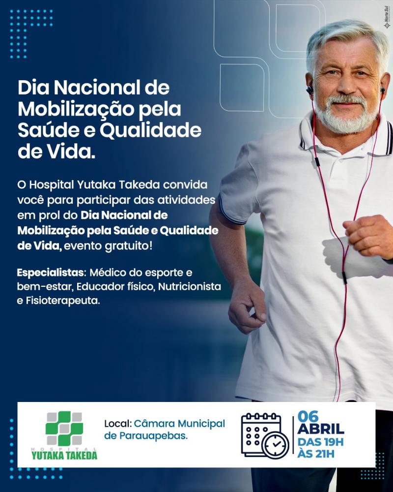 Hospital Yutaka Takeda vai realizar evento para reforçar importância da saúde e qualidade de vida