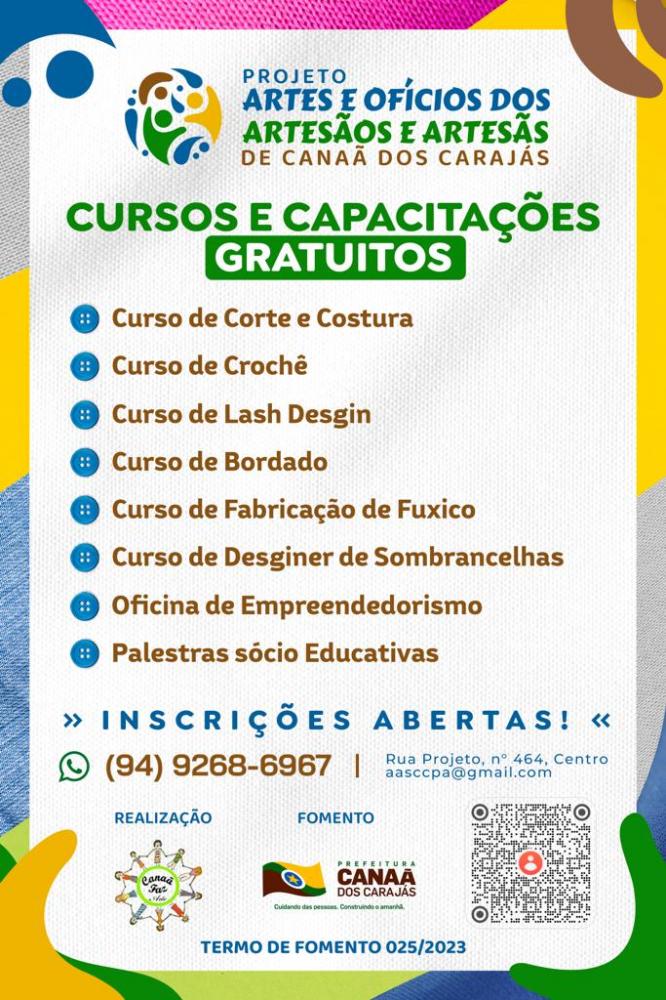 Imperdível: Associação de Artesãos oferta novos cursos gratuitos em Canaã dos Carajás