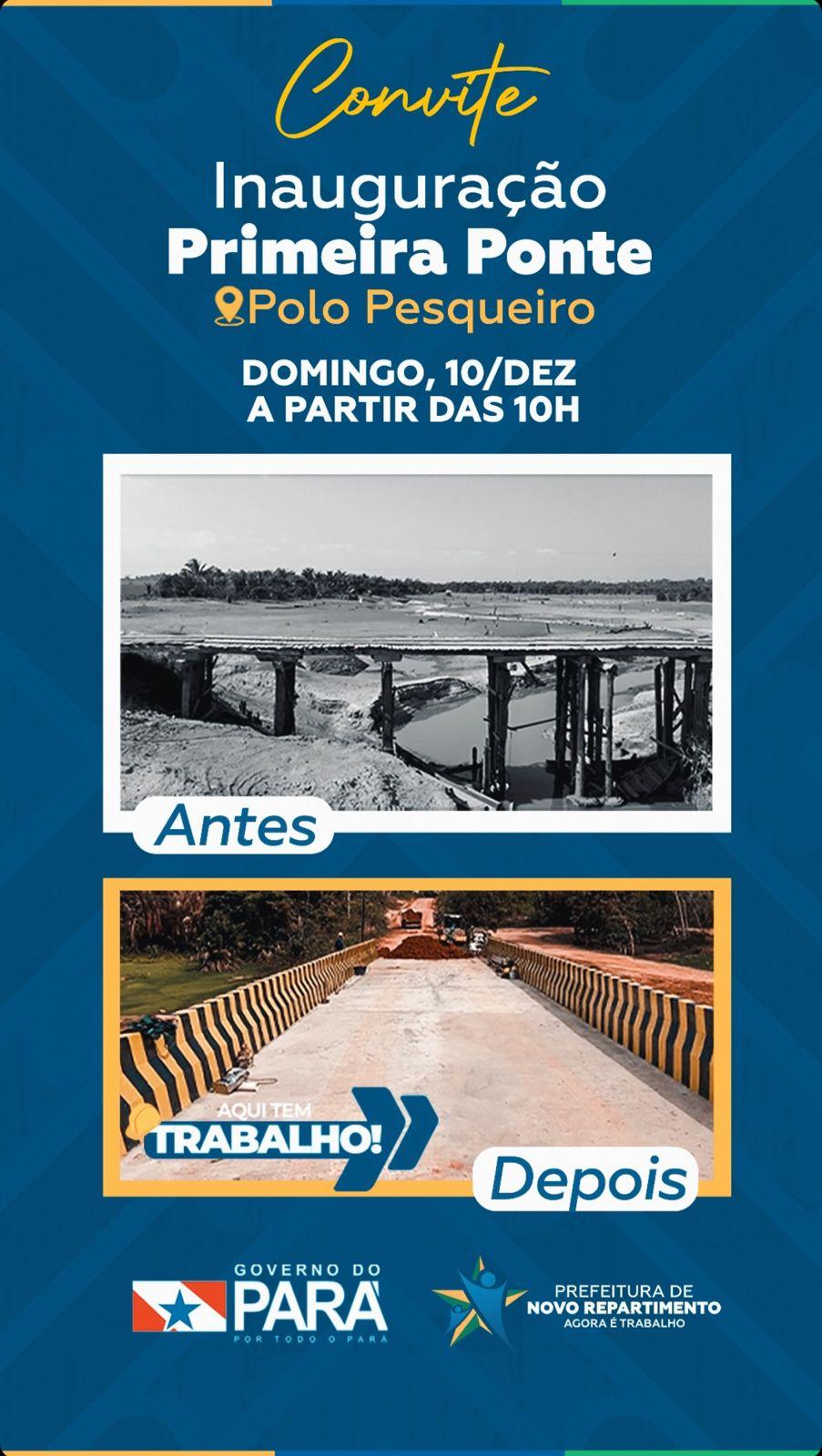 Prefeitura de Novo Repartimento inaugura domingo (10) primeira ponte do Polo Pesqueiro