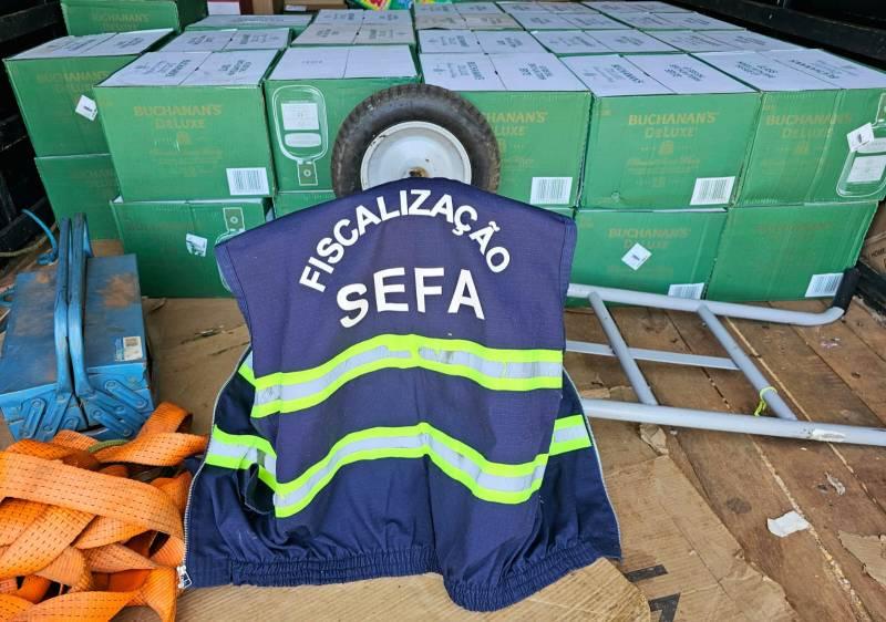 Secretaria de Estado da Fazenda (Sefa) apreende 552 garrafas de uísque