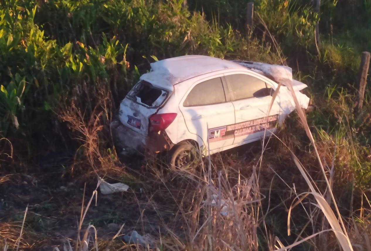 BR 155: Acidente tira carro da estrada em trecho que interliga Sapucaia e Xinguara