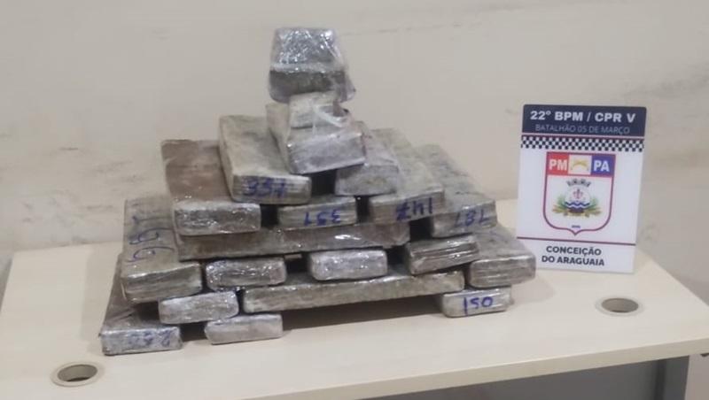 Conceição do Araguaia: PM prende suspeito com 21 kg de maconha em ônibus interestadual