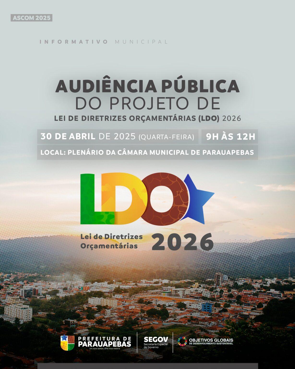 Audiência Pública discute LDO 2026 de Parauapebas