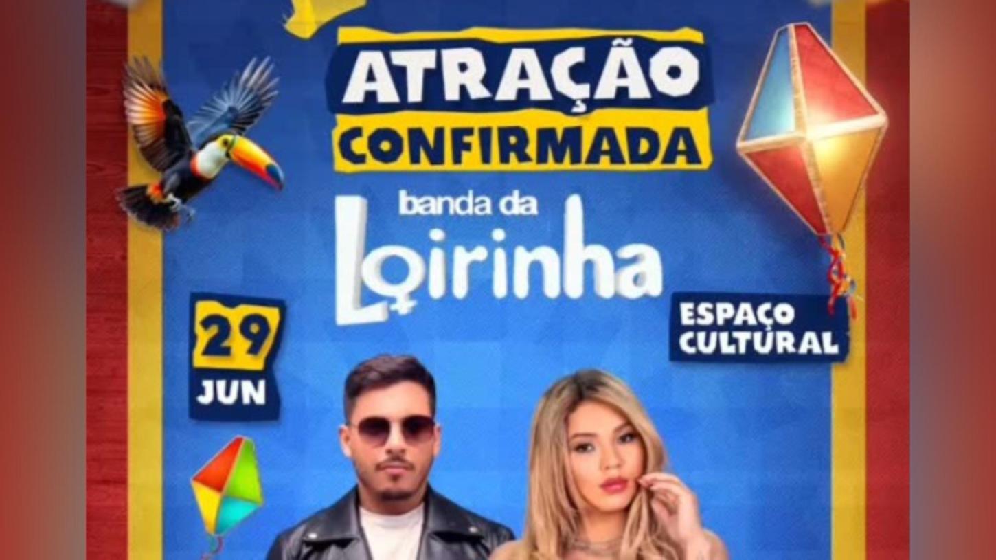 A festa é garantida: Banda da Loirinha será a terceira atração do Festival Junino de Novo Repartimento