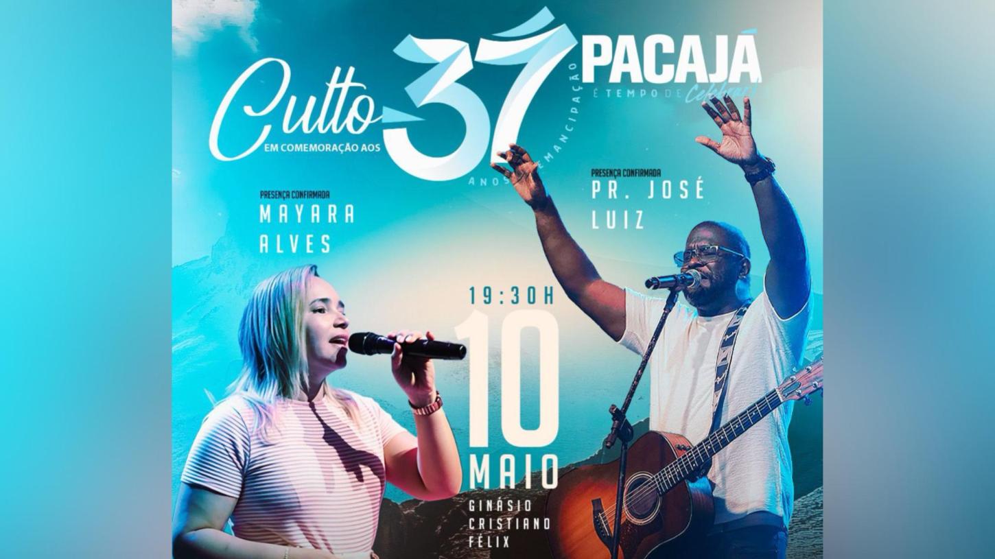 Mayara Alves e Pr. José Luiz abrilhantam o aniversário de Pacajá com culto especial neste sábado (10)
