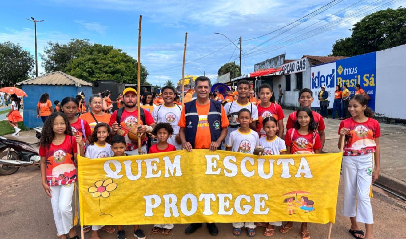 Valdir Lemes lidera caminhada do Maio Laranja e reforça compromisso com a proteção da infância