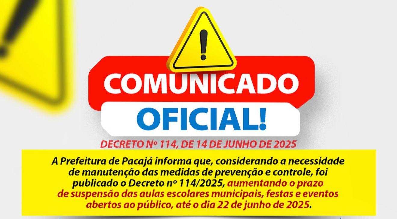Prefeitura de Pacajá publica novo decreto e reforça medidas preventivas de saúde até 22 de junho