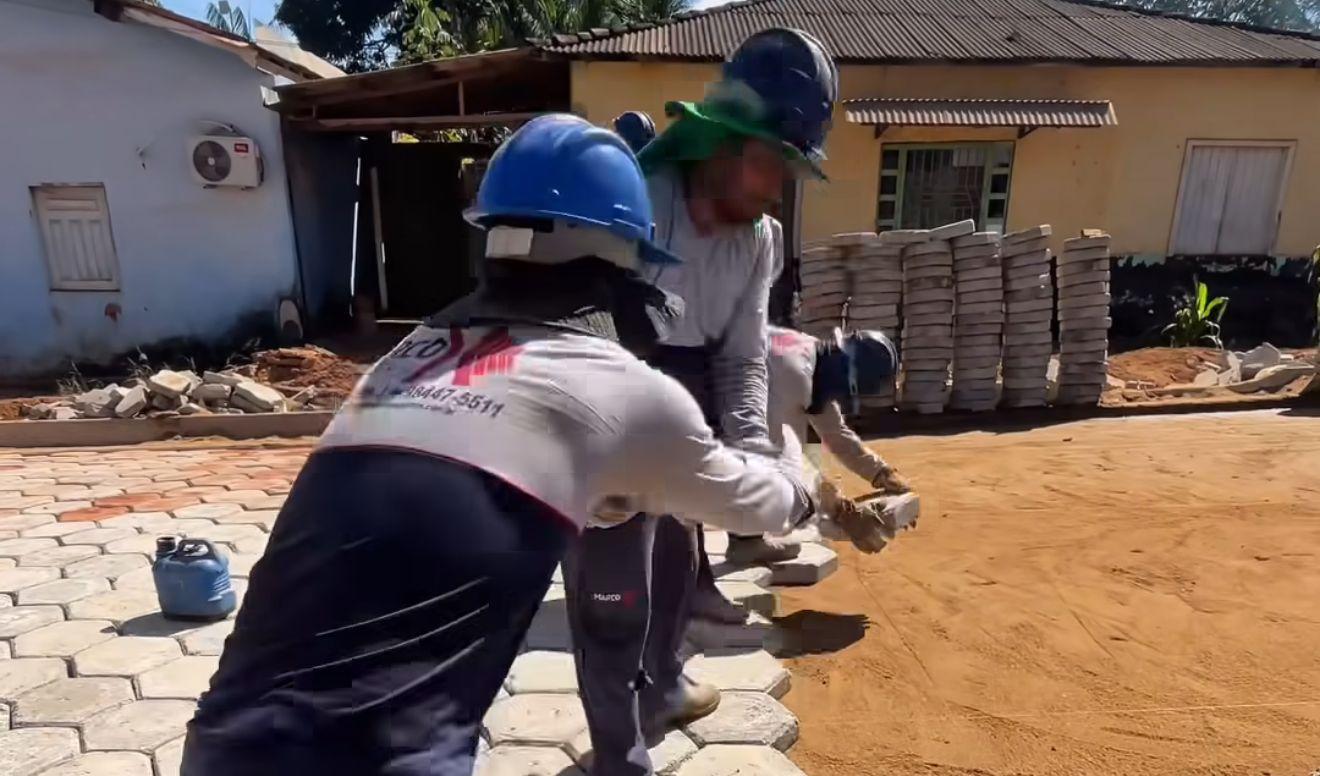 Sextou com obras! bairro Tozetti ganha pavimentação e bloqueteamento em Pacajá