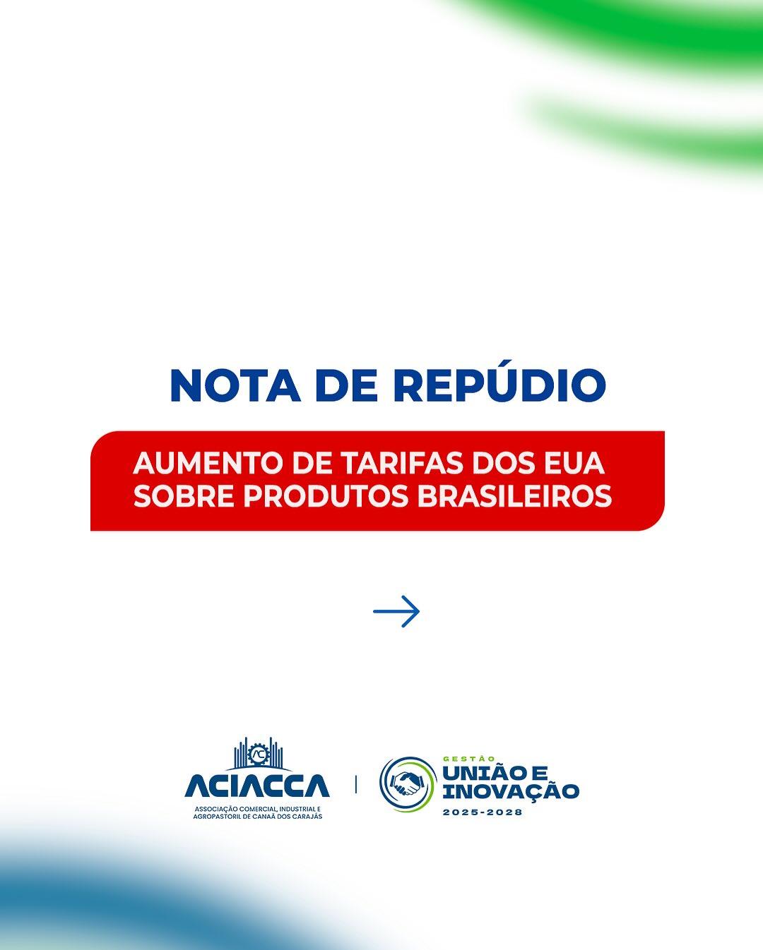 Associação Comercial de Canaã divulga nota repudiando tarifaço de Trump