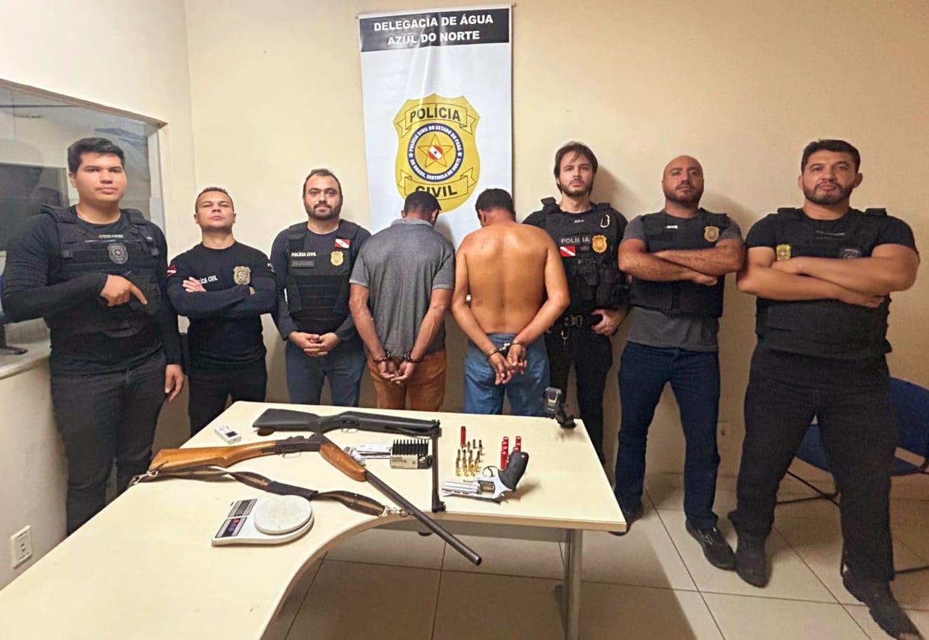 Operações em Água Azul do Norte resultam em prisões por tráfico, posse ilegal de armas e homicídio