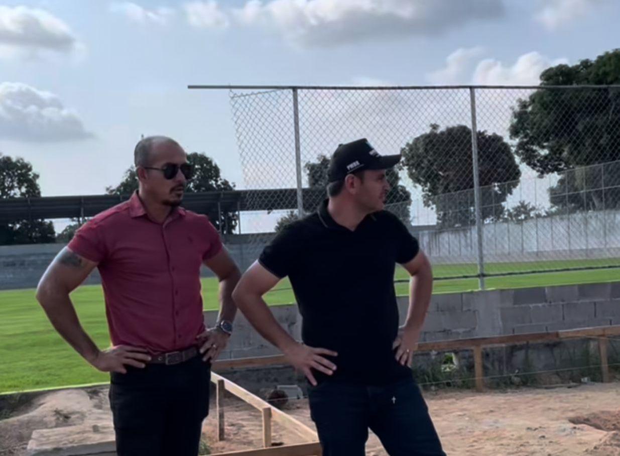 Flávio Mezzomo visita Estádio Municipal de Breu Branco e apresenta detalhes da obra