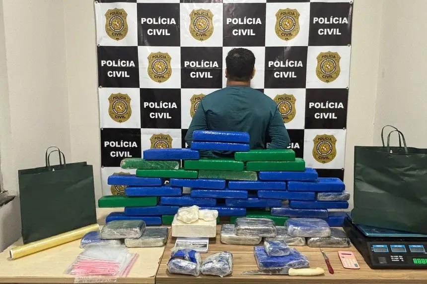 Polícia Civil apreende 40kg de drogas em Parauapebas e prende homem em flagrante