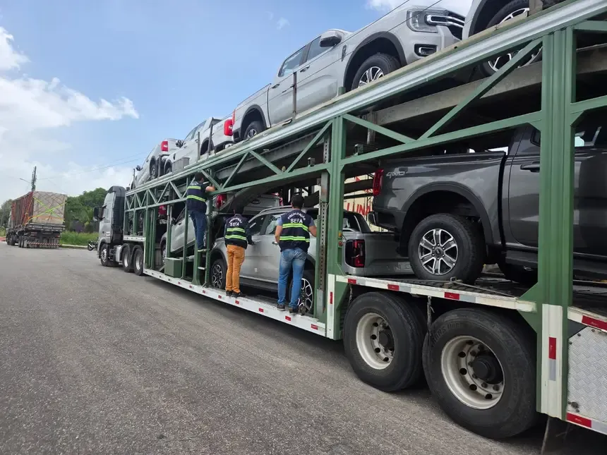 Sefa apreende seis veículos, ração animal e madeira
