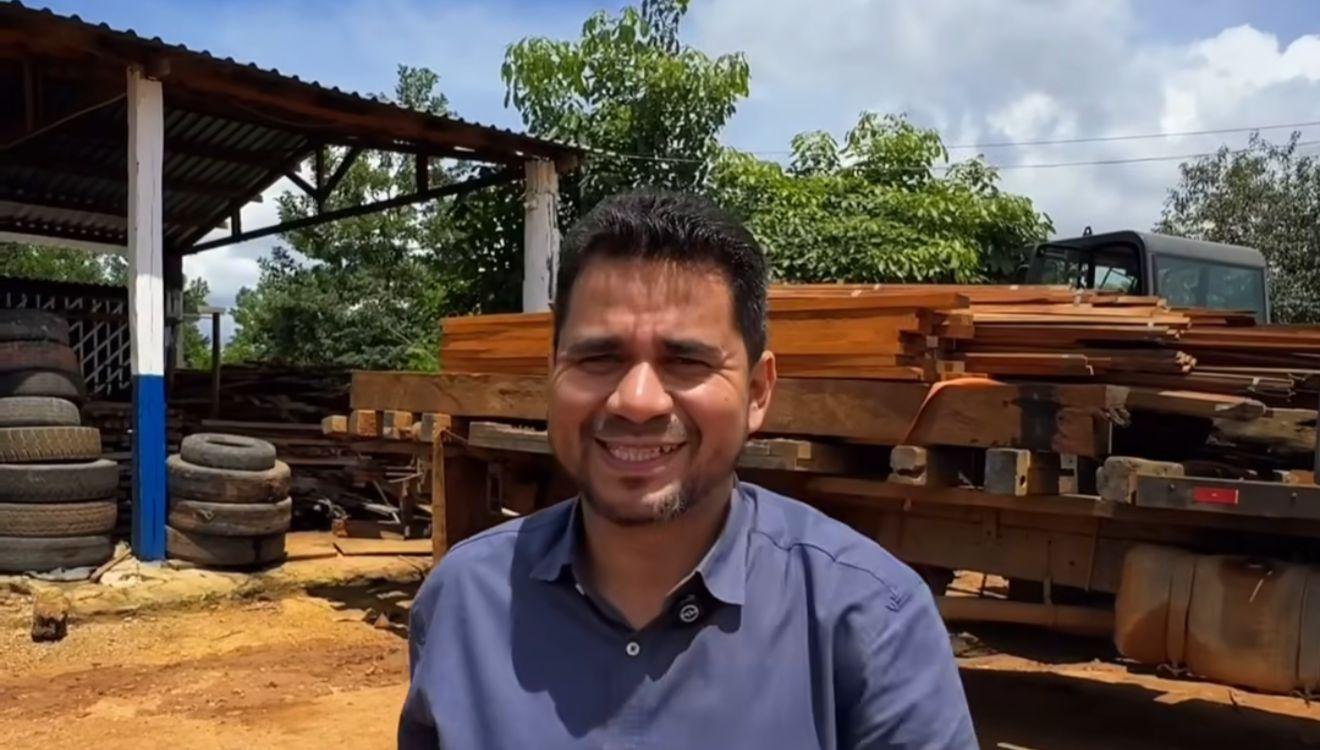 Sábado de trabalho: Godoy acelera obra de ponte na zona rural de Itupiranga