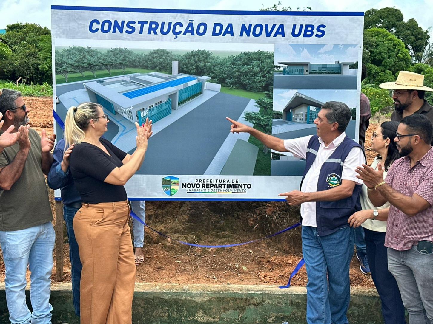Valdir Lemes dá o pontapé inicial para a nova UBS de Novo Repartimento