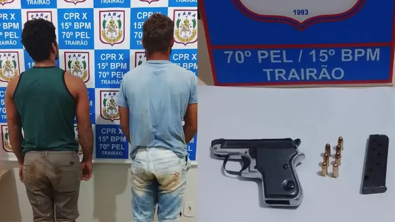 Dupla é presa com armas e munições ilegais em Trairão