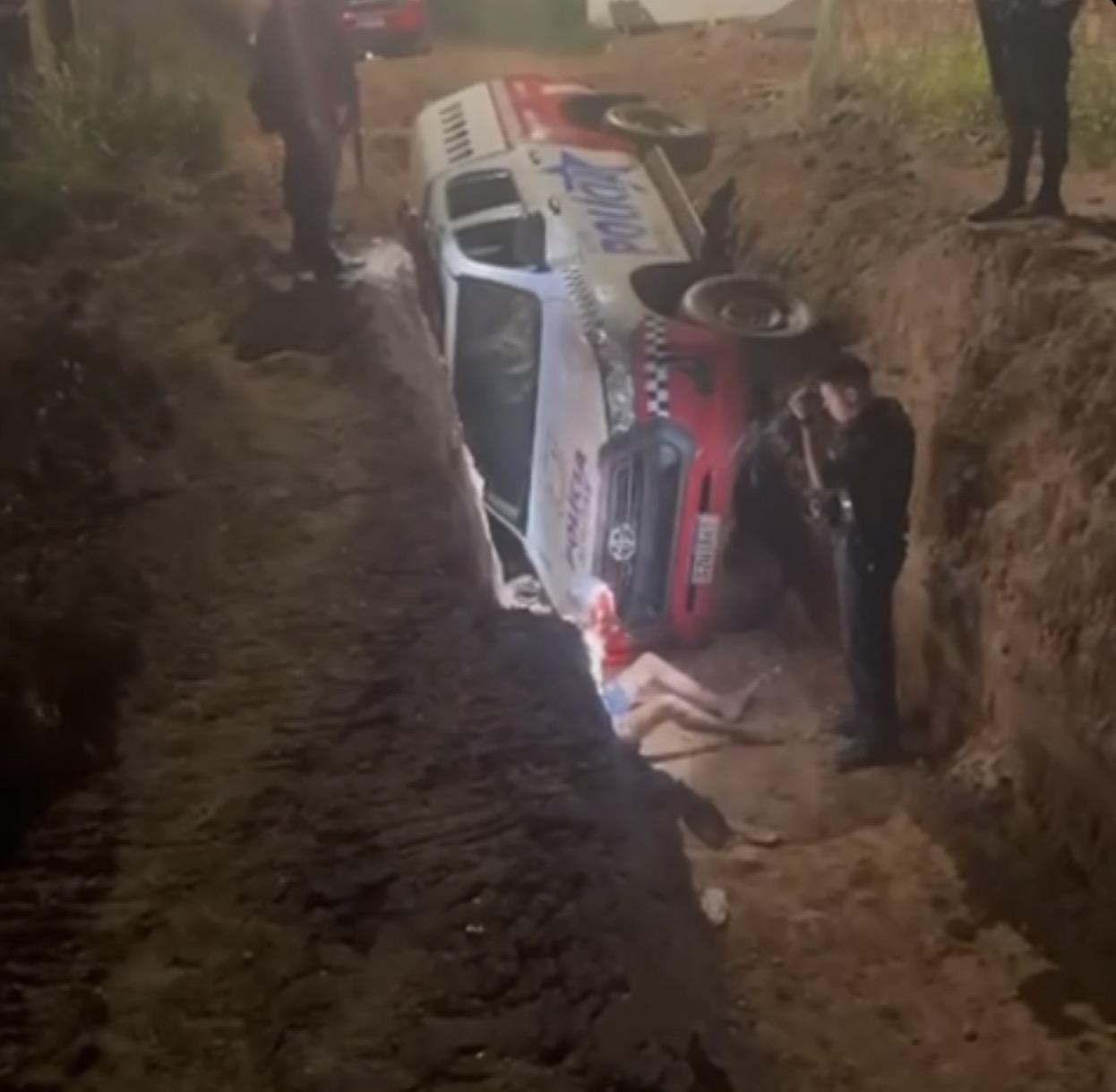 PM capota viatura durante perseguição a suspeito em Marabá