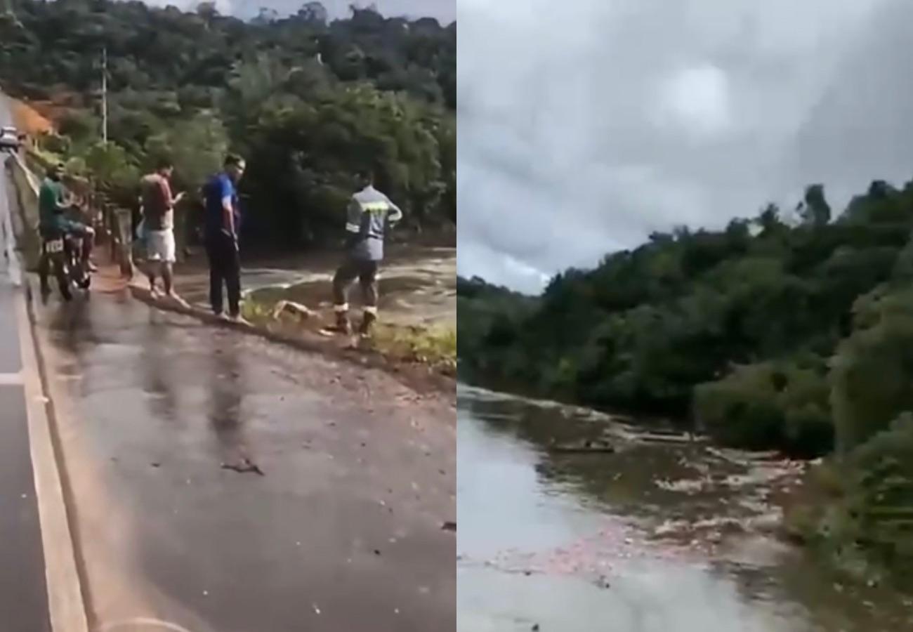 Caminhão cai de ponte sobre o Rio Curuá-Una na PA-370, em Santarém