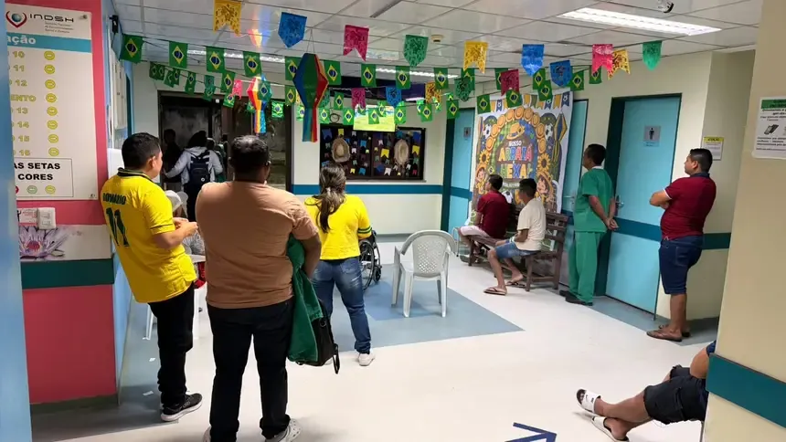 Hospital Regional do Marajó transmite jogos da Copa para pacientes e acompanhantes