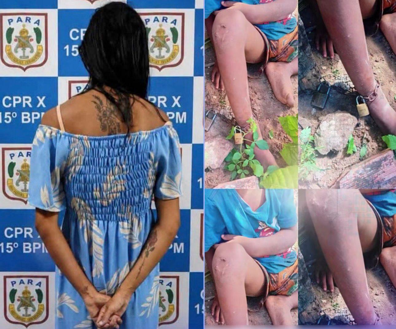 Mulher é presa após acorrentar filho de 5 anos em Itaituba; criança foi resgatada