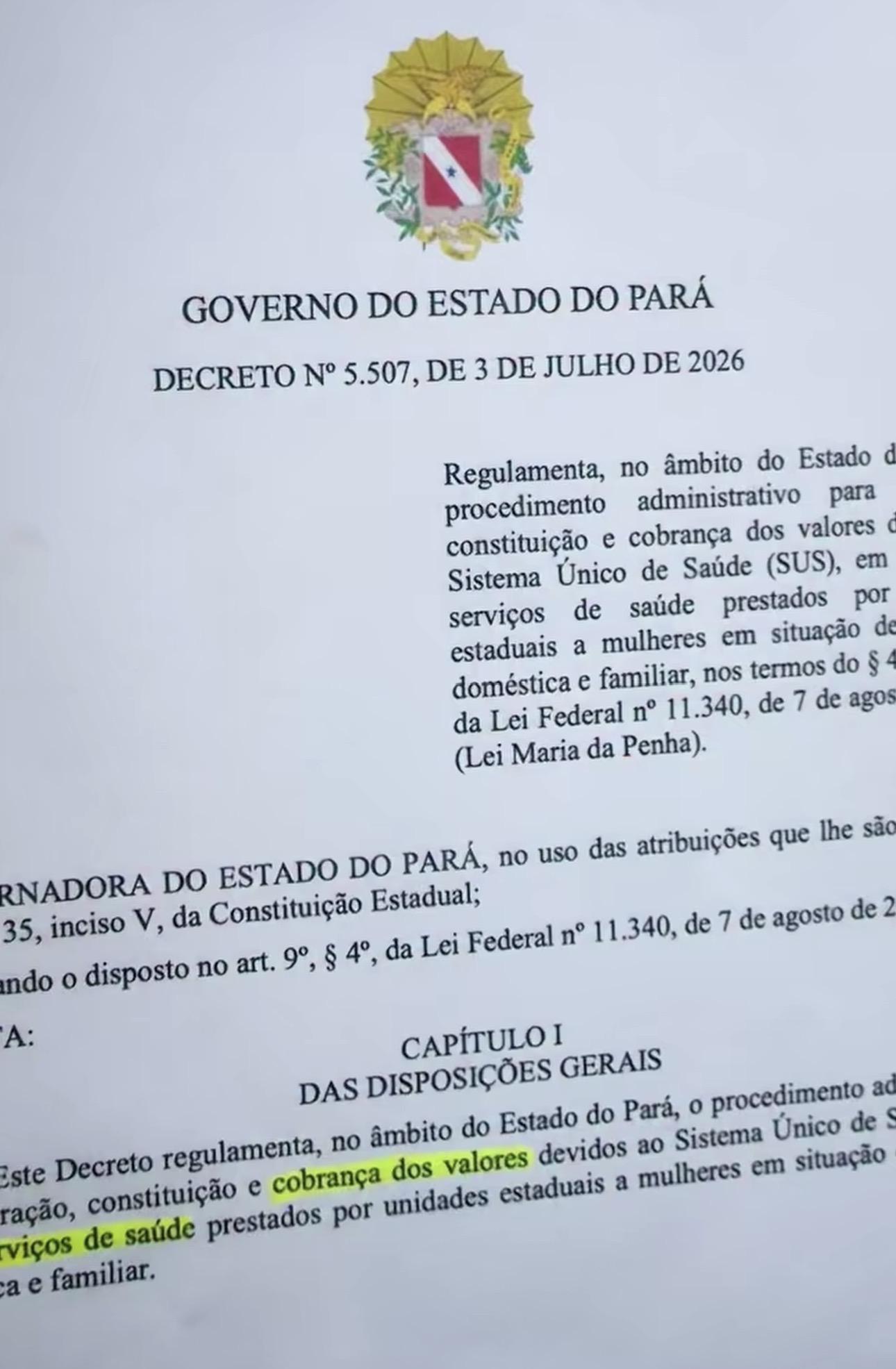 Governadora Hana assina decreto que cobra agressores por despesas do SUS com vítimas de violência