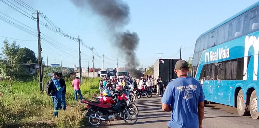 Manifestação bloqueia acesso a Marabá e causa congestionamento no trânsito