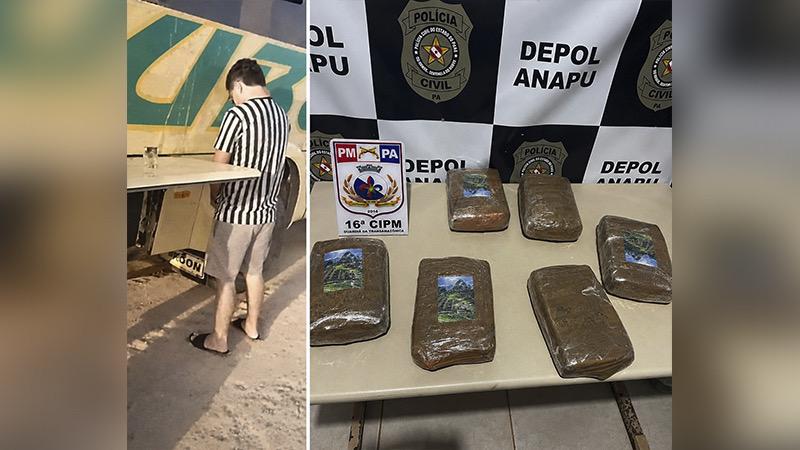 Passageiro de Manaus é preso com 6 kg de maconha em van rumo a Marabá