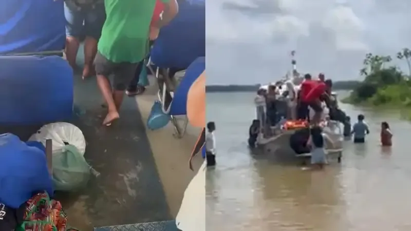 Susto no rio Tapajós: lancha quase naufraga após embarcação alagar em Itaituba