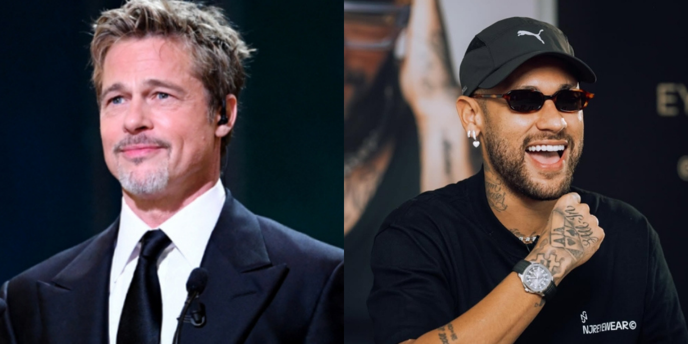 Brad Pitt brinca que daria aulas de atuação para Neymar melhorar simulações de faltas