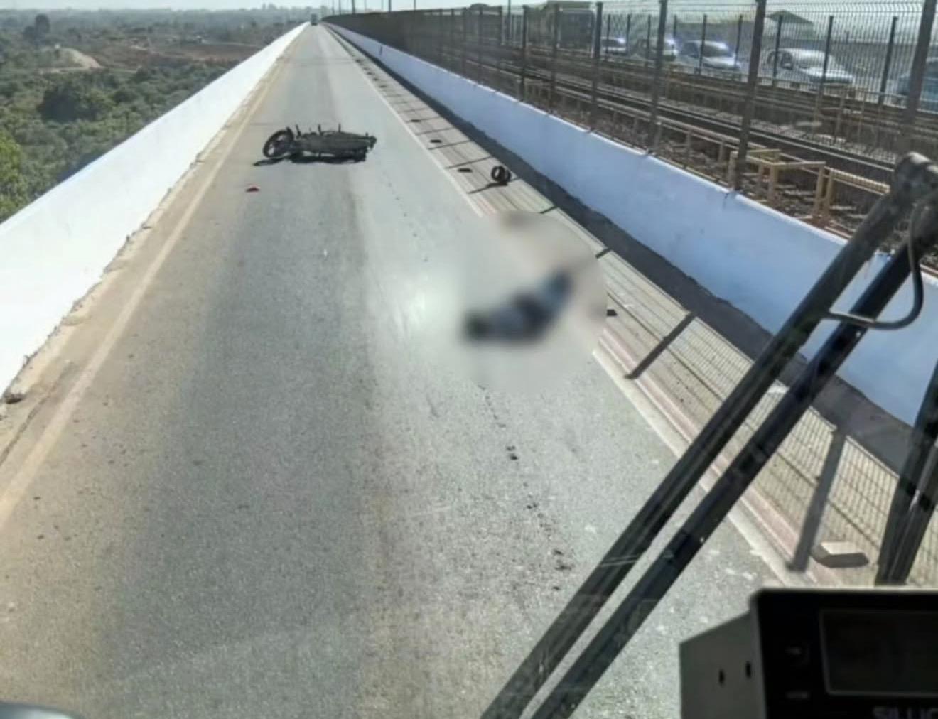 Motociclista fica ferido após cair de moto na ponte rodoferroviária de Marabá