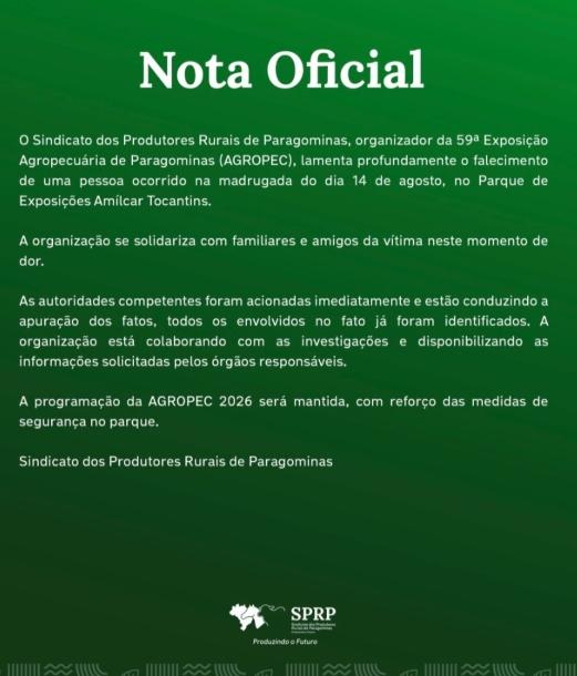 Nota oficial do Sindicato