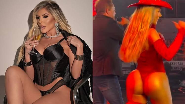 Bailarina surge com bumbum de fora em show de Leonardo e vídeo viraliza