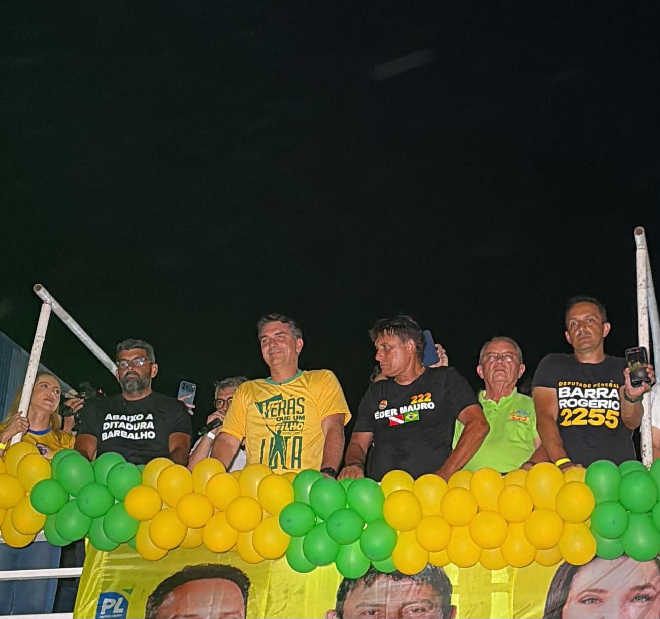Daniel Santos sinaliza apoio a Flávio Bolsonaro e divide palanque com lideranças da direita em Belém
