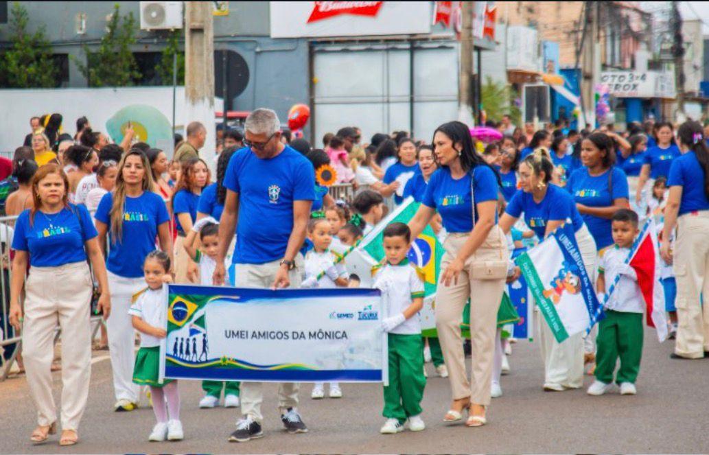 Desfile cívico reúne crianças e celebra a pátria em Tucuruí