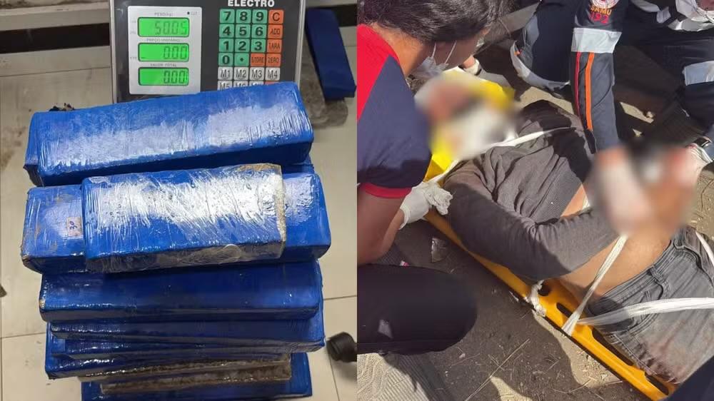 Em Bacabeira -MA, carro capota e polícia apreende mais de 130 kg de maconha