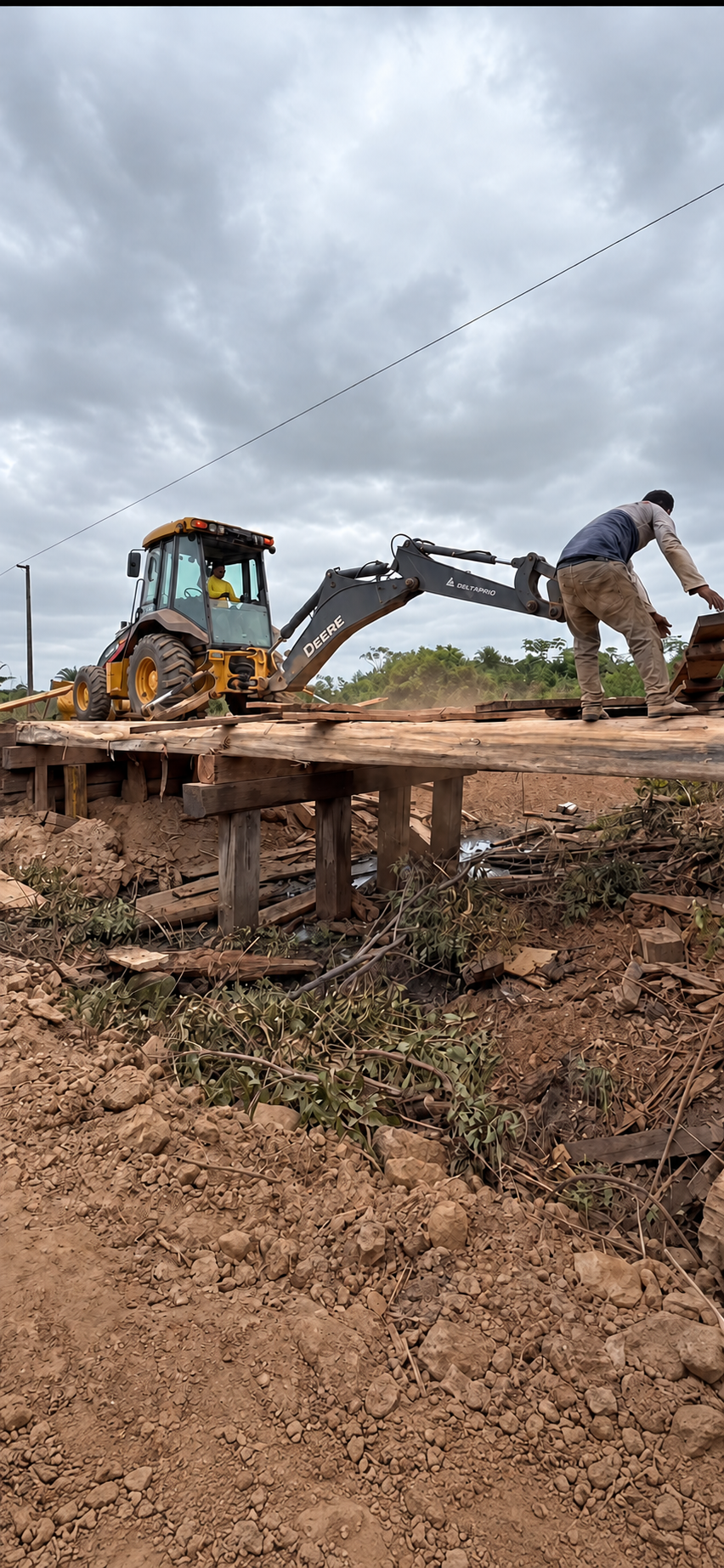 Goianésia do Pará: Recuperação da ponte na Vicinal do Caracol avança com apoio de maquinário